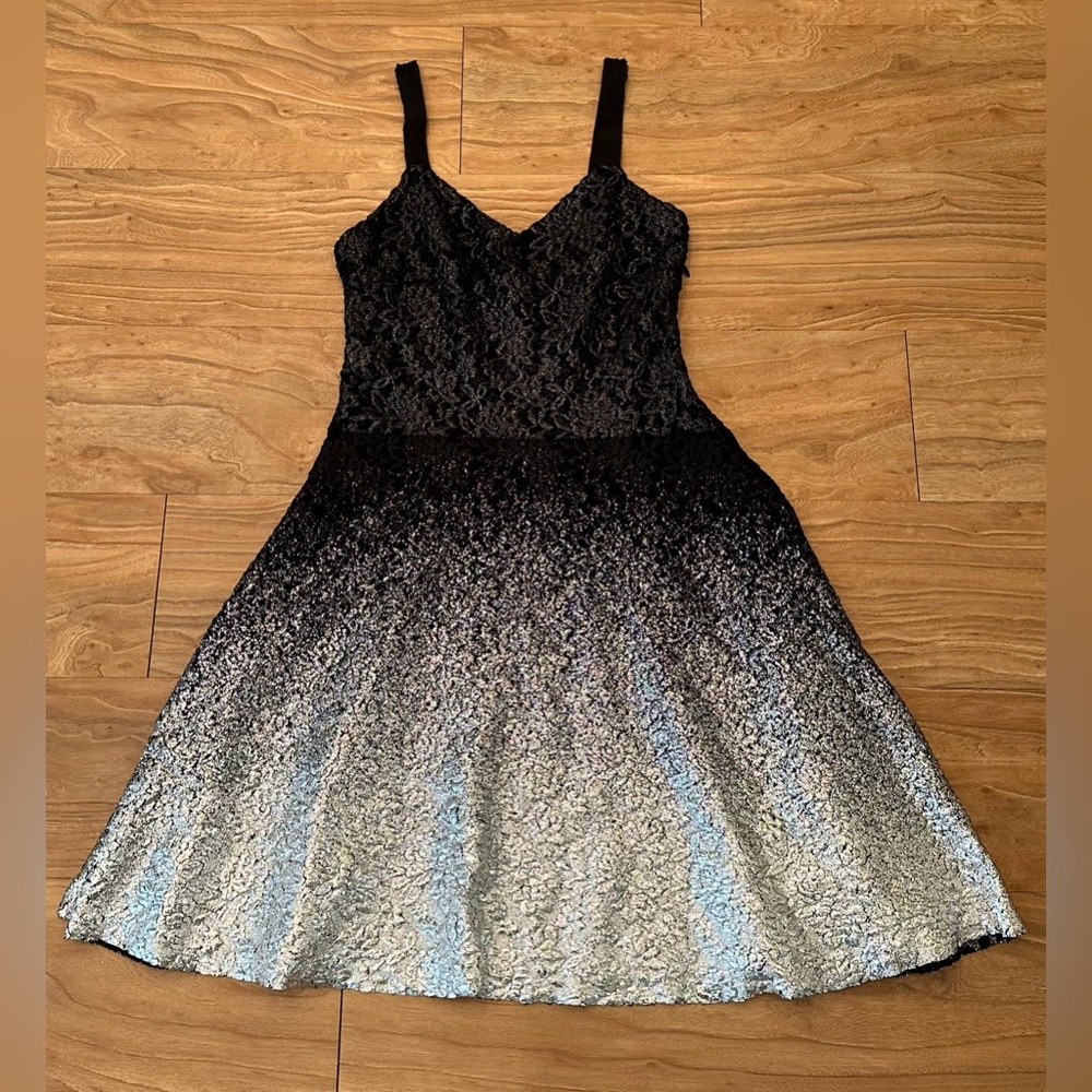 Free People black and silver ombré dress, size small.